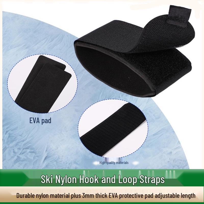 Cross-Border Adjustable Ski Bindings with EVA Pad and Magic Tape Nylon Straps