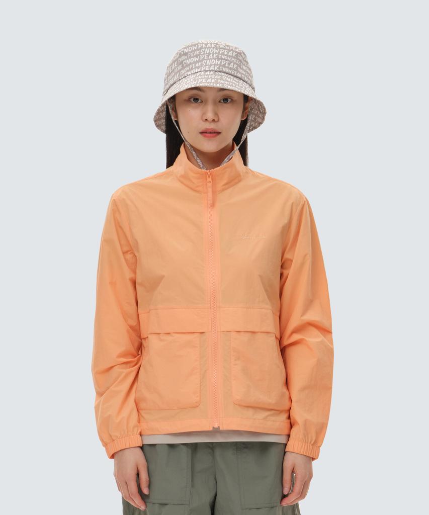 Snowpeak Apparel Таслан Женская тканая ветровка с воротником-стойкой Светло-оранжевая (S24Mwlwb51)