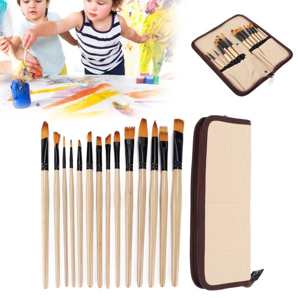 14PCS solid connecting fittings multi-tip nylon brush set  acrylic artwork making