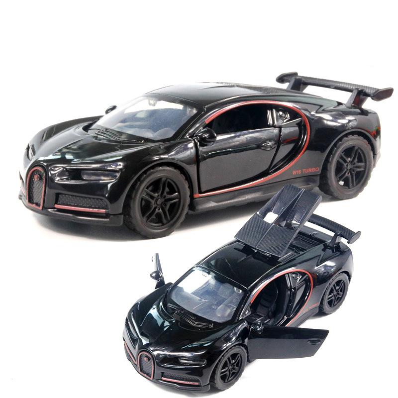 Bag 1:36 Alloy Sports Car Model with Sound and Light Pull Back Door Children's Toys Car Boy Women's Gifts Wholesale
