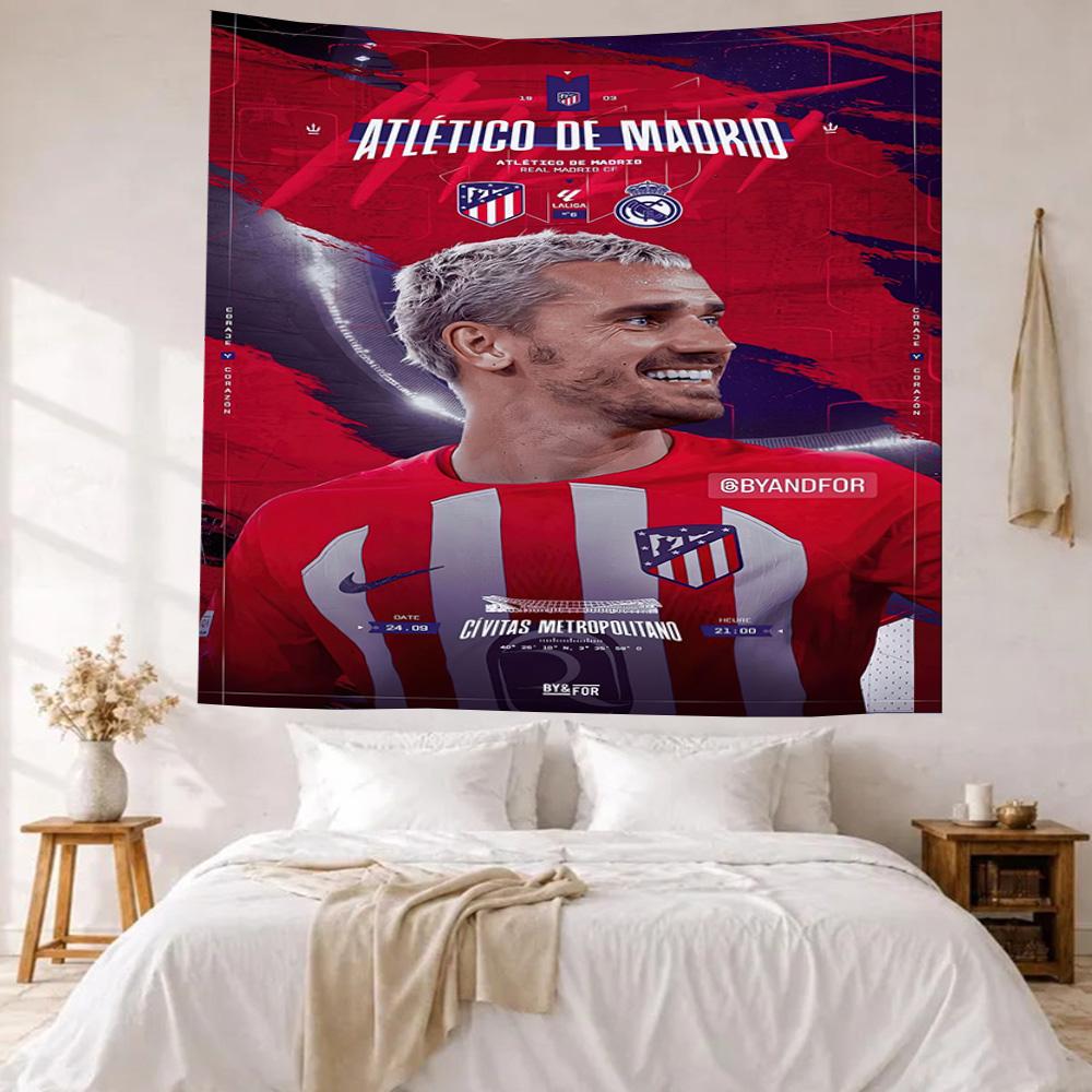 Atletico Madrid Wall Decor Tapestry Art For Pet Memorial Birthdaywedding Party Backdrop Family Gift