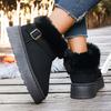 Fashion Fluffy Fur Platform Snow Boots Women 2025 Fashion Buckle Short Plush Ankle Boots Woman Comfortable Thick Sole Warm Winter Shoes