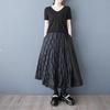 Black Cotton Mesh Plus Size High Waist Vintage Spring Summer Casual Loose Long for Woman Skirts Womens Skirt
