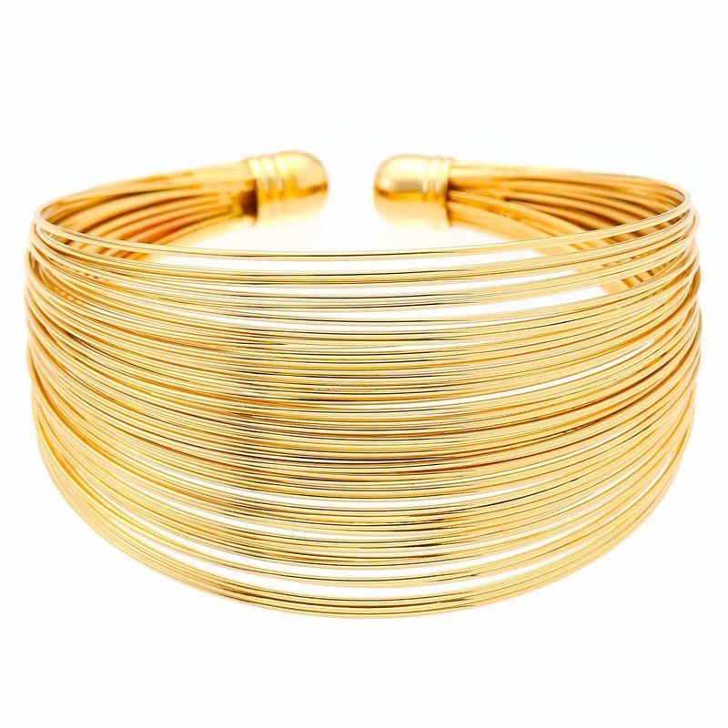 Fashion Exotic Multi-Layer Metallic Yarn Bracelet Fashion Sense Metallic Golden Open-End Multi-Circle Ol Wide Bracelet
