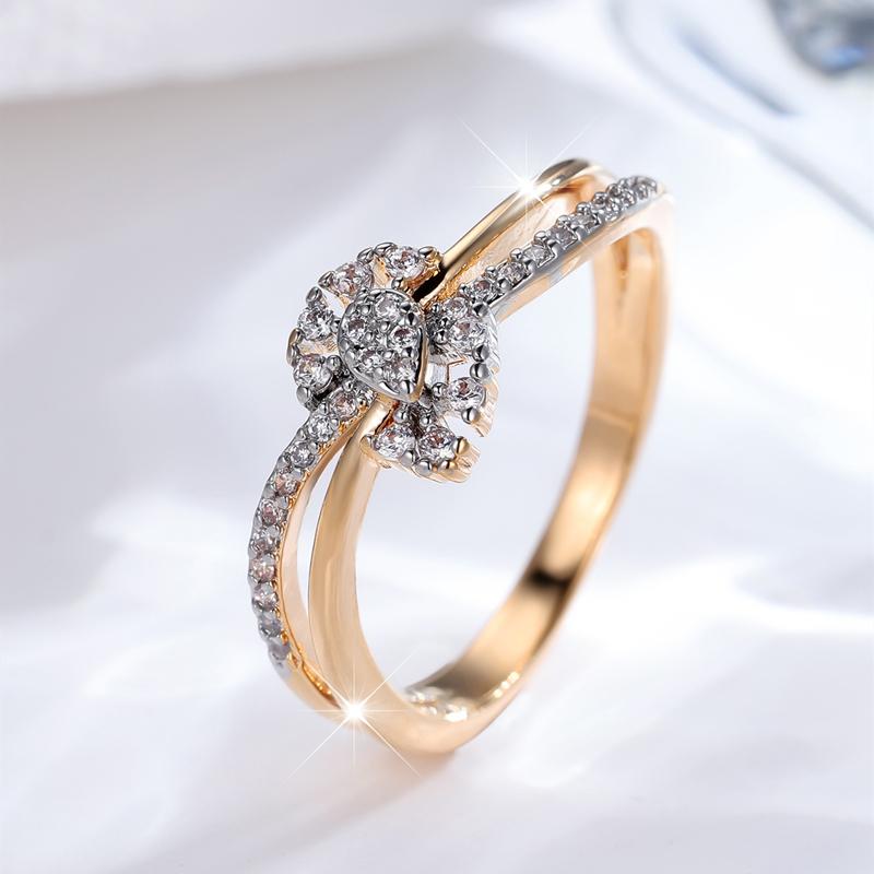 Ретро двухцветное кольцо в форме креста на палец для женщин, свадебное золотого цвета, модные ювелирные кольца