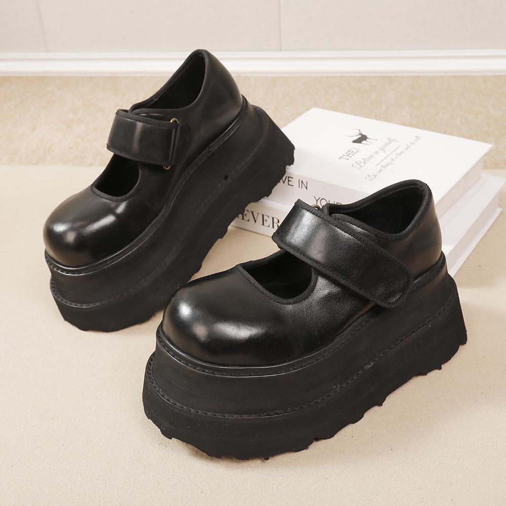 Johnature Туфли из натуральной кожи на толстой подошве 7 см, винтажные универсальные женские туфли на плоской платформе