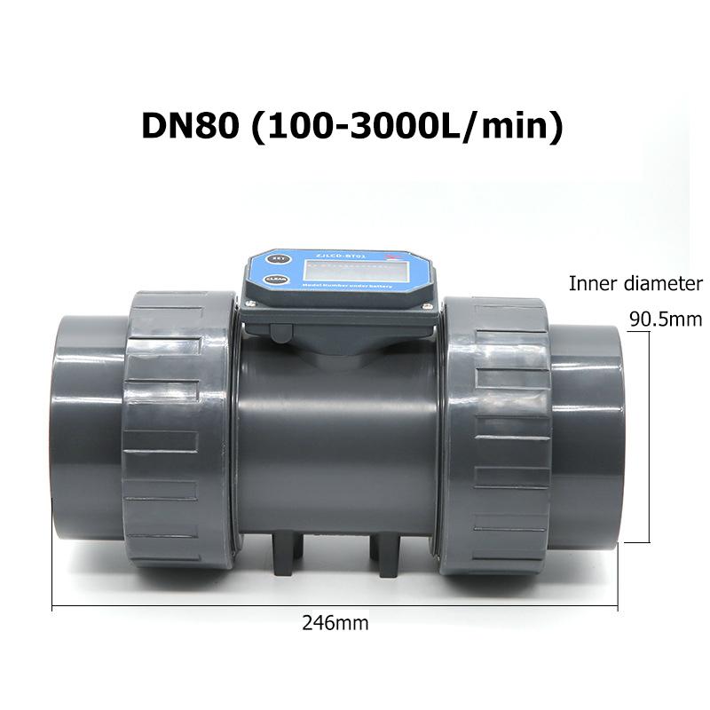 DN15-DN80 Digital Display Flow Meter Battery Powered High Precision PVC Pipeline Flowmeter Water Flow Sensor for Farm Irrigation
