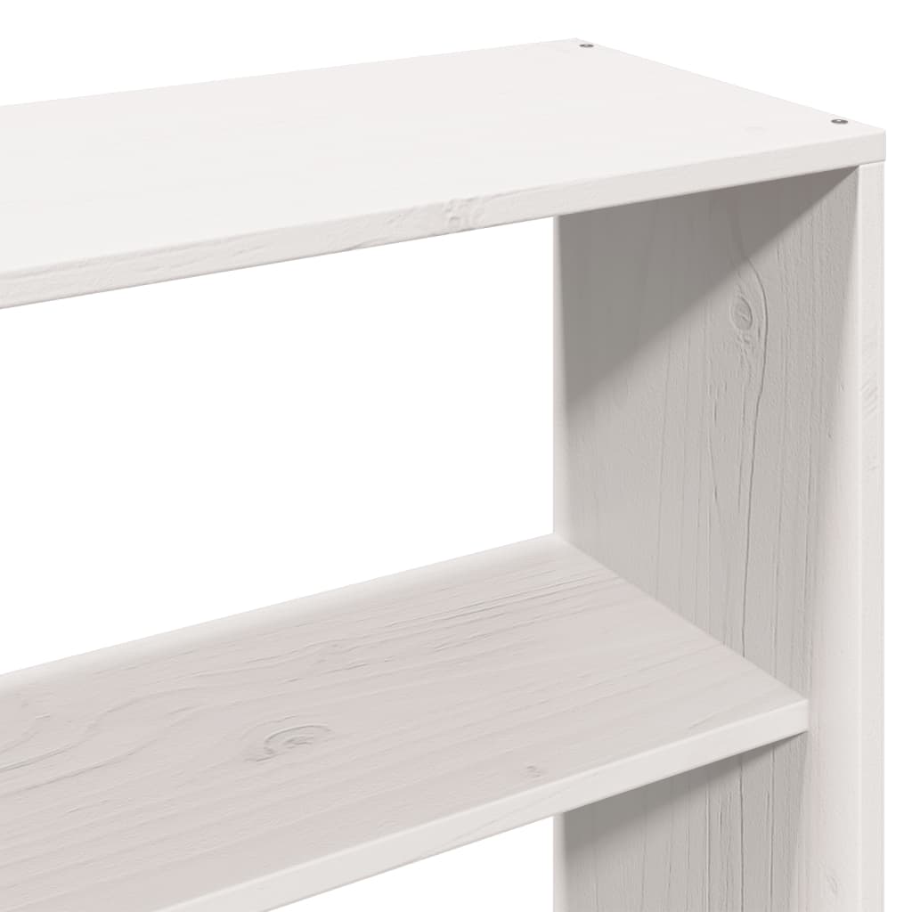 Solid Wood Bed with Shelf Without Mattress White 180 x 200 cm
