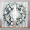 2 Elegant Classic Art Christmas Tree and Snowflake Design Rod Pocket Curtains for Home Decor In Living Room and Bedroom Window