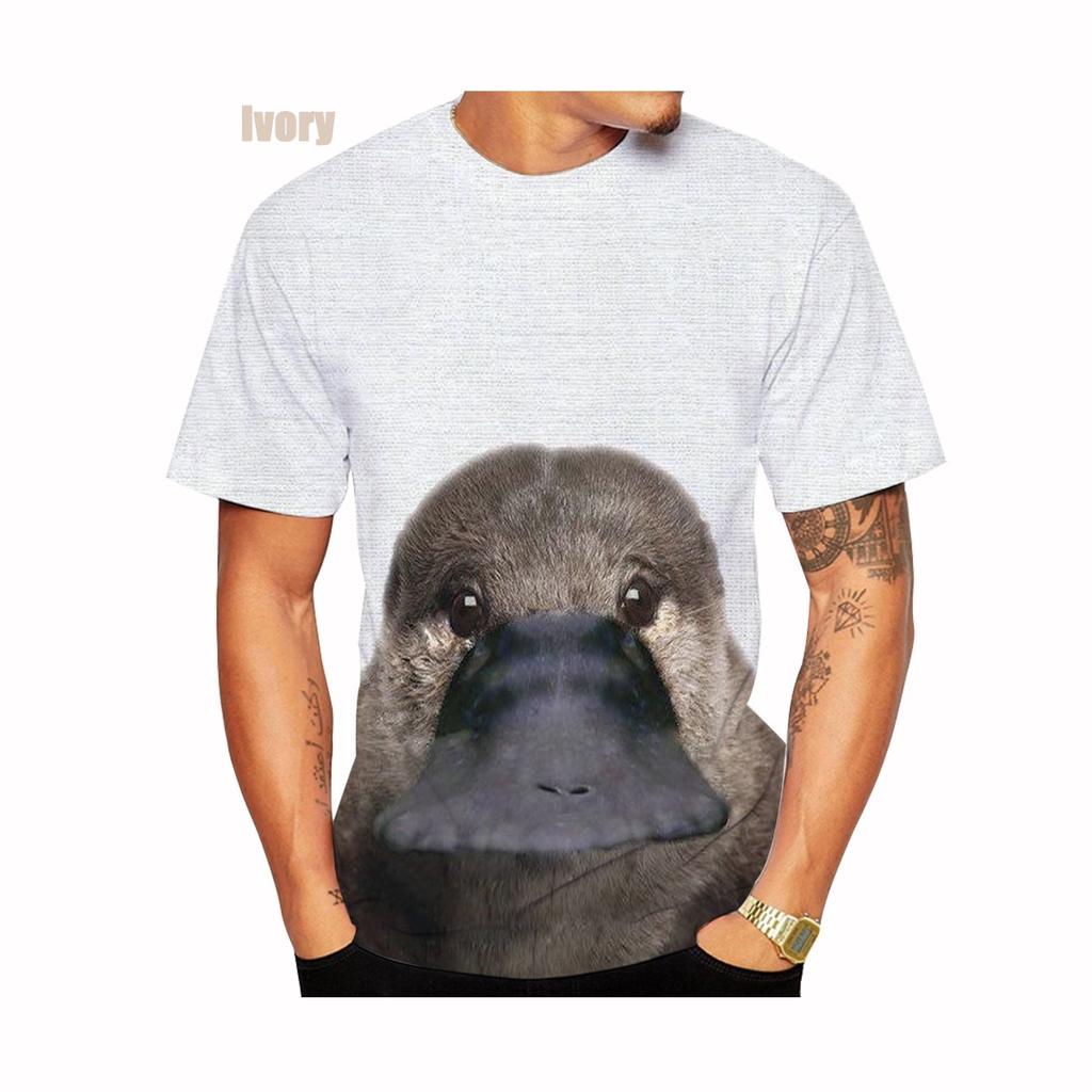 Новая модная футболка с коротким рукавом для мужчин/женщин с рисунком утконоса и забавным 3D-принтом, размер XXS-5XL