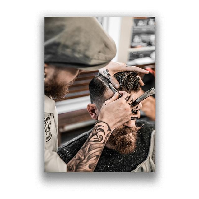 Винтажный набор холстов для парикмахерской - Трио современных эстетичных принтов для украшения салона