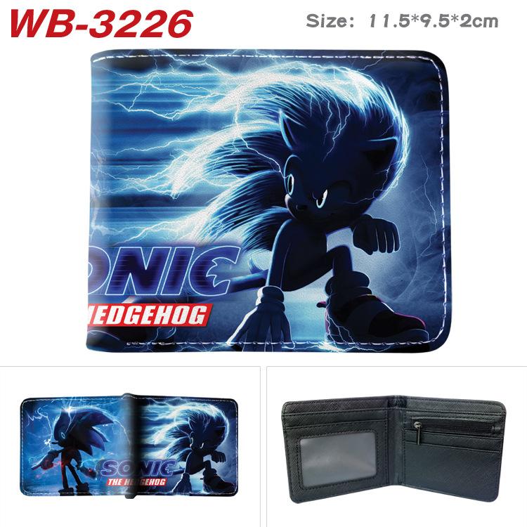Sonic The Hedgehog Wallet Short Bi-fold Card Holder Colorful Cartoon Anime Coin Purse 1pcs