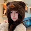 Cute Kapibara plush hat women's new season cold and warm, showing a small face and thickened ear protectors