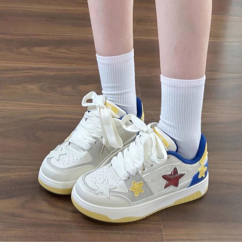 Модные женские кроссовки на платформе весна-осень универсальные повседневные туфли на шнуровке с плоской подошвой для ходьбы на толстой подошве из вулканизированной ткани