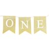 Мешковина Гирлянда ONE Баннер на стул для первого дня рождения ребенка Мальчик Девочка Один год Украшение для вечеринки по случаю дня рождения Сувениры Реквизит для фотосессии Принадлежности