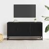 VidaXL Meuble TV noir 100x35x50 cm bois d'ingénierie et métal, banc TV, meuble hifi, centre de divertissement, buffet TV, 848829