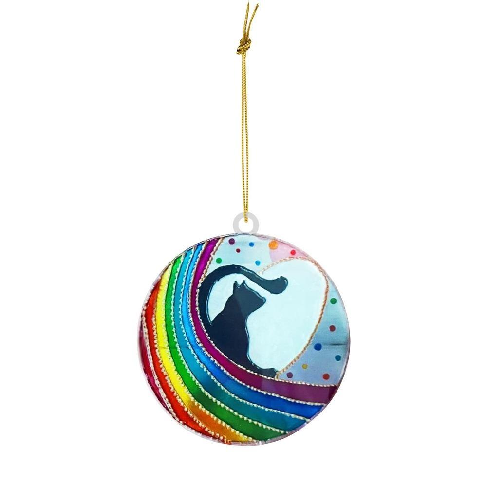 1 шт. Радужный мост, мемориальные ловцы солнца для домашних животных, акриловые украшения, украшения для автомобиля, рождественской елки, серебро и розовое золото