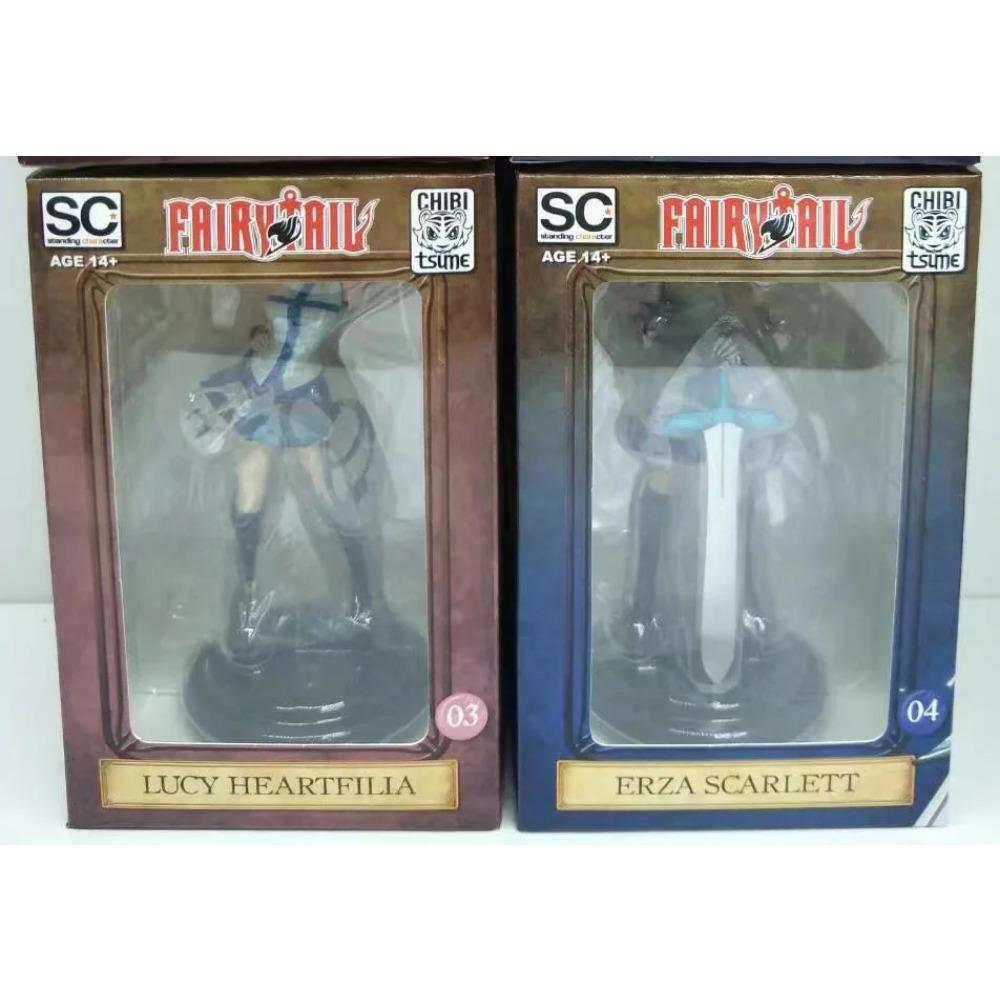 Anime Fairy Tail Lucy Heartfilia Gray Fullbuster Erza Scarlet Etherious Natsu Dragneel PVC Action Figures Statue Model Toys Doll