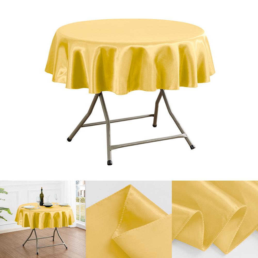Round Satin Tablecloth Sky Blue Bright Silk Tablecloth For Baby Shower Wedding Birthday Party Banquet Christmas Table Decor