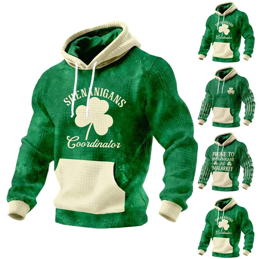 Мужской Ирландский Повседневный Графический Вязаный Пуловер Повседневная Рубашка Праздничный Наряд