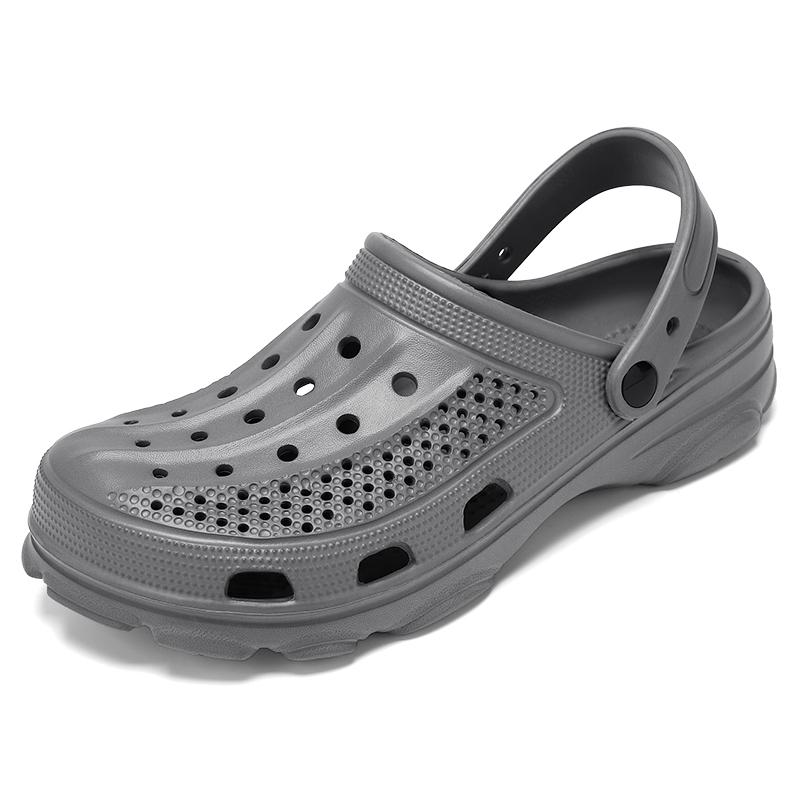 2024 новые модные пляжные тапочки нескользящие тапочки из ЭВА Bebealy мужские тапочки-сабо с отверстиями мужские тапочки для сада мужские слайдеры с поддержкой свода стопы