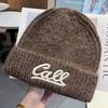 New Letter Embroidered Woolen Hat for Women In Autumn and Winter Trendy Brand Versatile Warm Student Couple Knitted Cold Hat