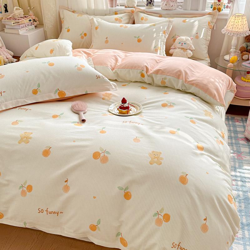 100% Cotton Duvet Cover Soft Breathable Printed Quilt Cover Skin Friendly Comfortable Durable Bedding for Single and Double Beds