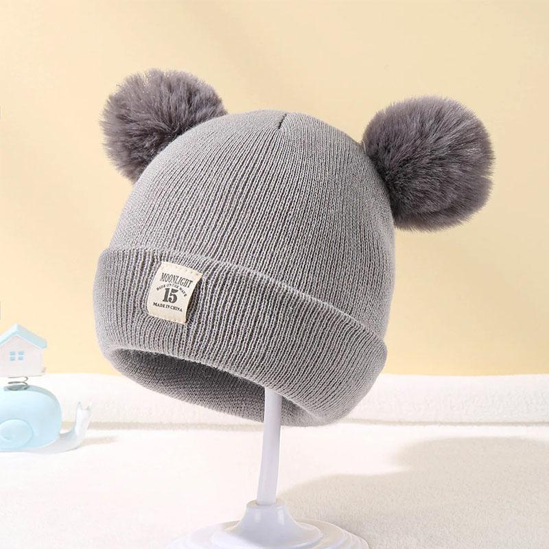 Сплошной цвет, шерстяной вязаный чепчик Bebe, шапка для новорожденных, милая зимняя шапка с помпоном для детей, теплая шапка-бини для мальчиков и девочек, От 0 до 3 лет