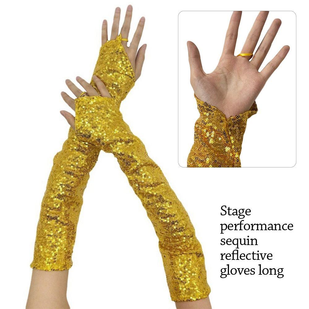 Vintage Cosplay Mittens Shining Dancing Gloves Fashion Club Handwear Nightclub Stage