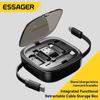 Essager Быстрое зарядное устройство 60 Вт, USB C к TypeC, кабель Micro Lightning, мини-многофункциональный дорожный ящик для хранения с набором контактов для держателя телефона