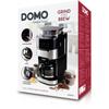 Cafetière Filtre Avec Moulin Intégré - DOMO - DO721K - 900 W - 1,5 L - 12 Tasses - 200 G De Grains - Ecran LCD - 3 Intensités -