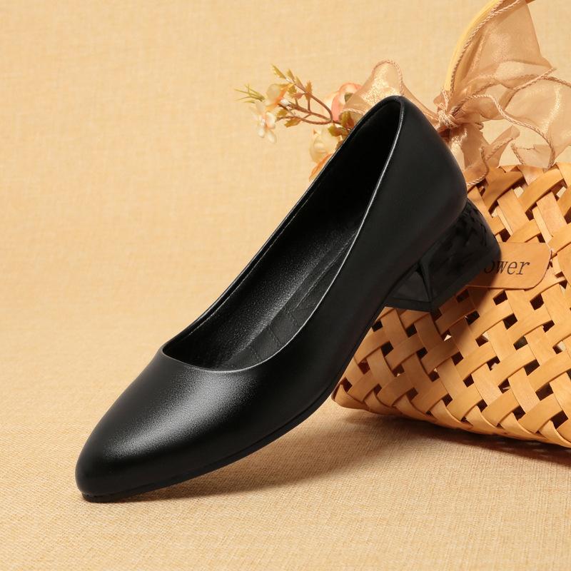 Рабочая обувь на мягкой подошве для женщин, черная формальная обувь для работы, для поездок на работу, кожаная обувь, одинарная обувь, профессиональная, удобная, новая