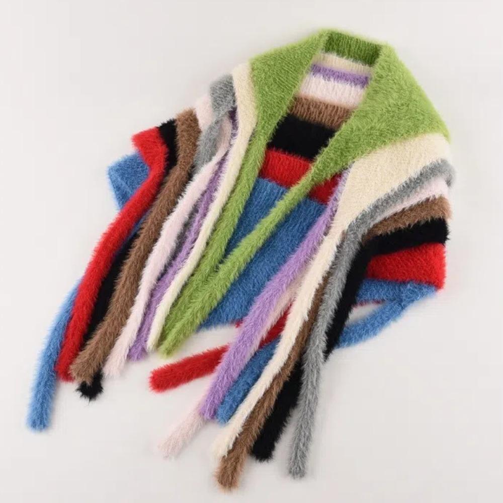 Милая повязка на голову в французском стиле, шапка из вязаной пряжи, согревает, женский платок, треугольный шарф, зима