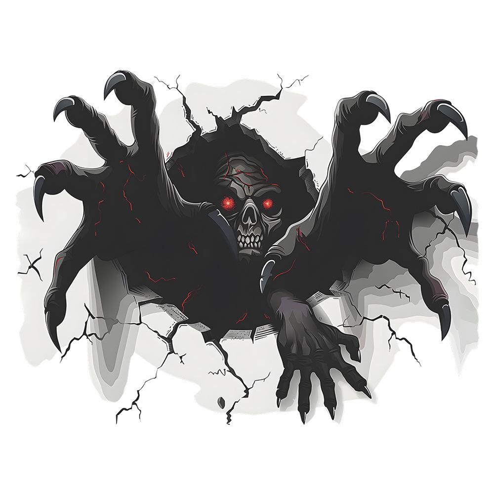 Хэллоуин ужас сломанная стена череп праздничное украшение спальня гостиная украшения настенные наклейки