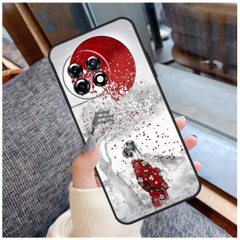 Японский чехол с гейшей для OnePlus 13R 13T 12R 10R 10T 15 13 12 11 10 9 Pro Nord 5 CE 2 3 4 Lite N20 N30 Чехол