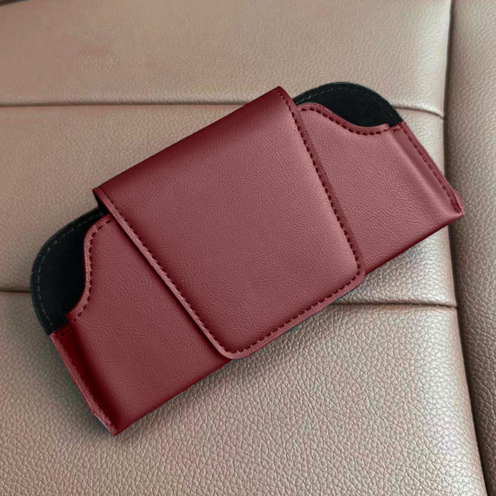 Футляр для автомобильных очков из искусственной кожи, автомобильный солнцезащитный козырек, держатель для очков, зажим для хранения солнцезащитных очков, аксессуары для салона автомобиля