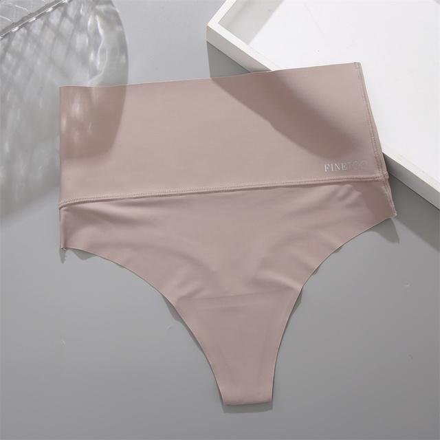 FINETOO Women Seamless Thongs High Waist Bikini Underpants S-XL Ladies G-string Underwear Female Comfortable Thong Panties