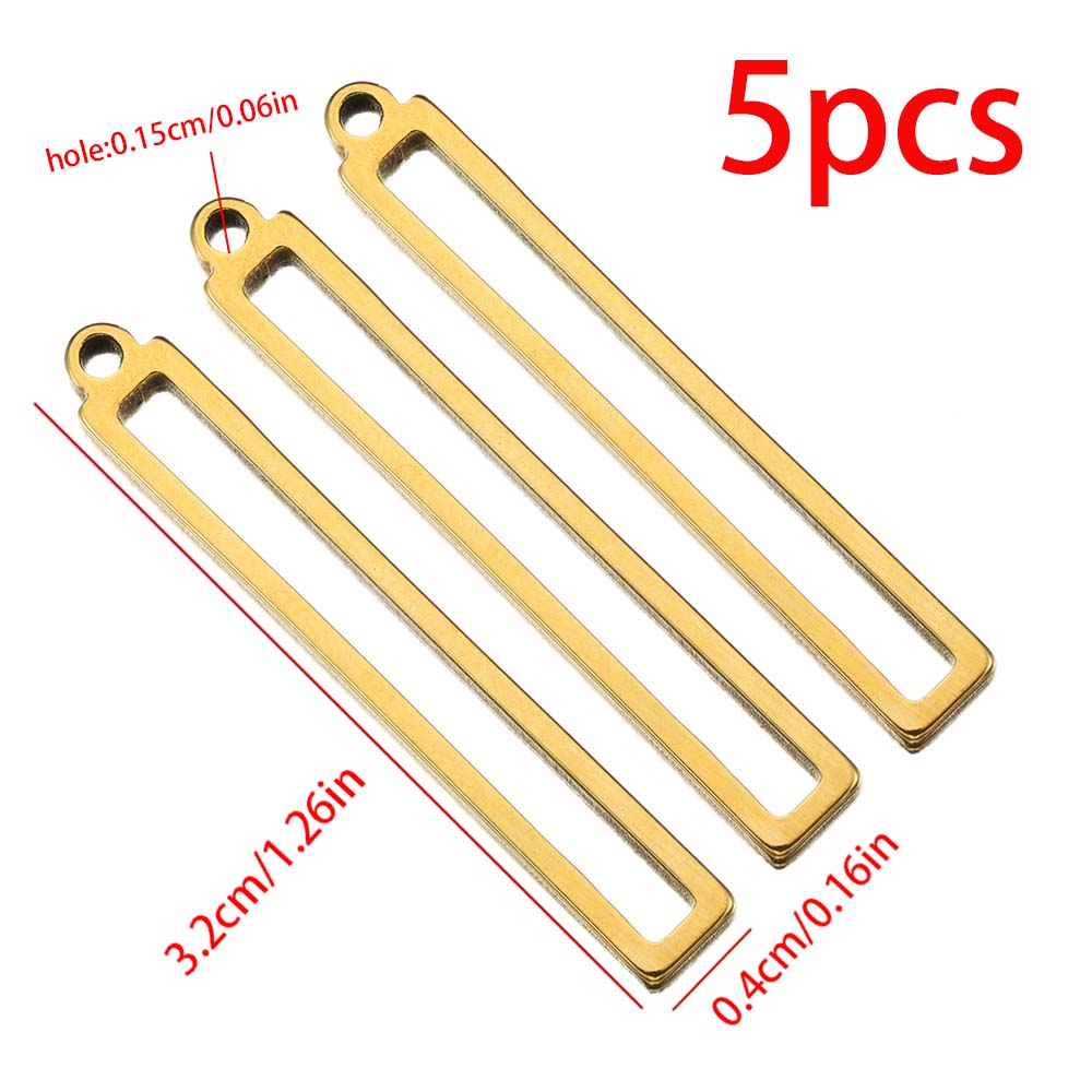 5pcs No Fade Tree Branches Leaf Charm Stainless Steel Gold Color Pendants For Jewelry Making Earring Keychain Supplies DIY Craft