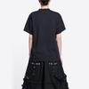 Balenciaga Женская черная футболка с рукавом спущенного плеча SS22 612965TLVF11069