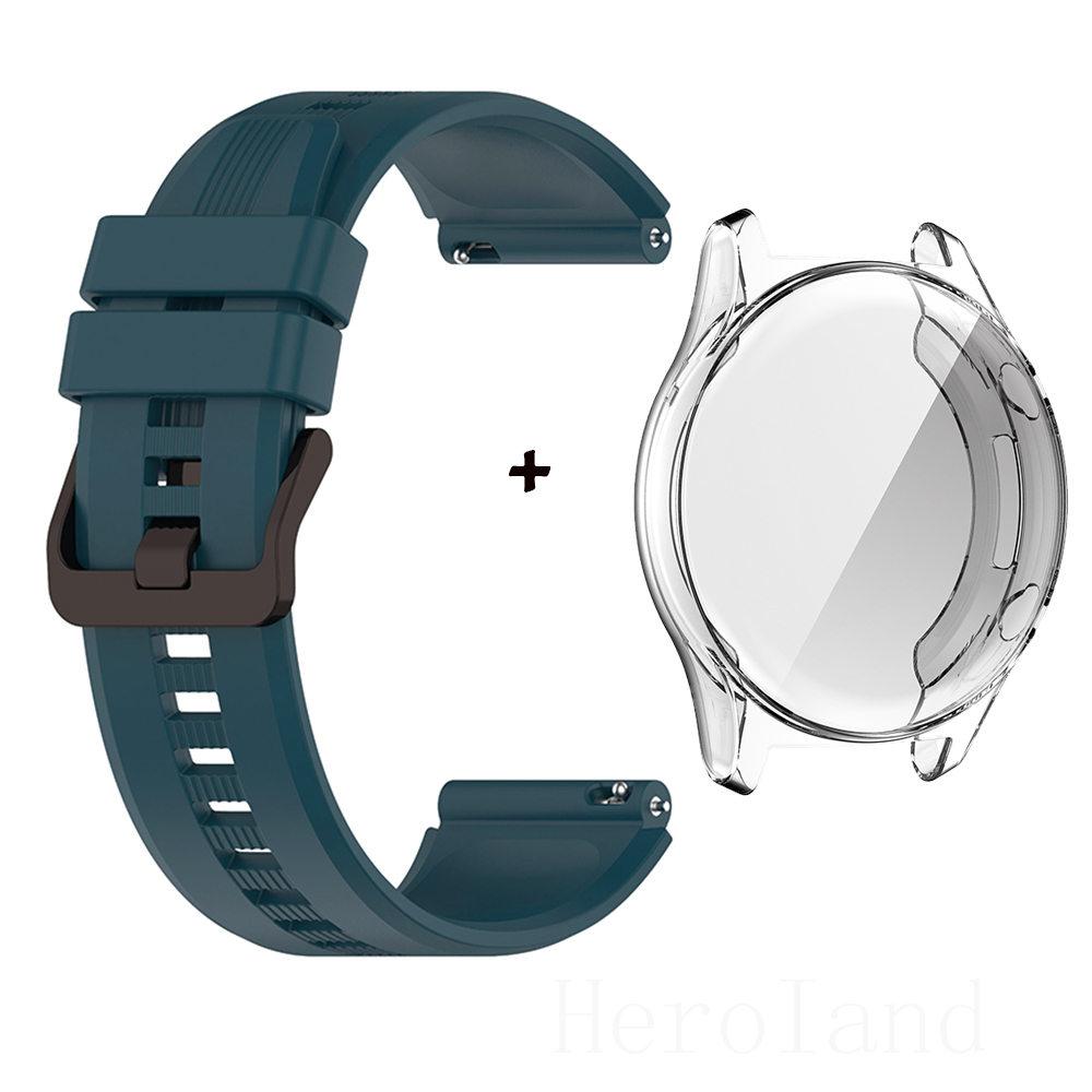 Браслет 22 мм Ремешок для часов для умных часов Honor Watch GS3 Ремешок для HONOR Watch GS 3 Наручный браслет Силикон + Чехол для экрана