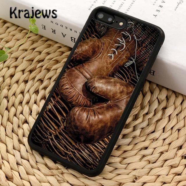 Krajews Boxing Gloves Hanging on a Wall Soft Phone Case For iPhone 17 Air 16 15 14 plus 11 12 13 pro max coque Fundas