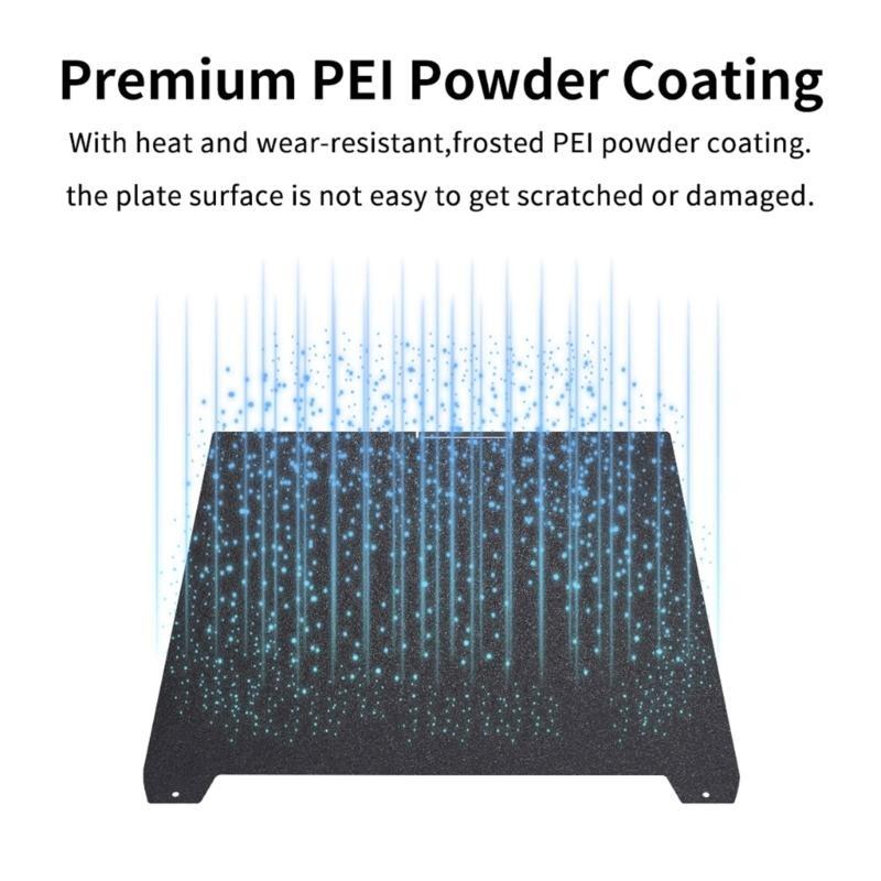 Flexible PEI Steel Sheet Build Plate 370x370mm for K2 Plus Printer Easy Print Removal and High Adhesion in 3D Printing