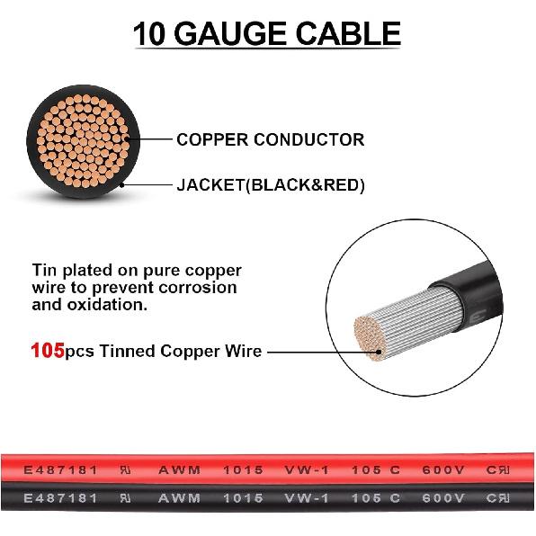 iGreely Dual Positive/Negative ATC Style Fuse Holder 10AWG Wire with Ring Terminals and 45A Connectors for Automotive 1.2M 4Ft