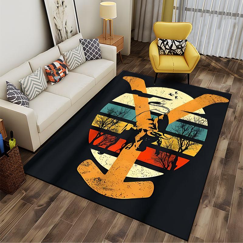 Vintage Cowboy Riding Design suitable as a non-slip mat for the living room or bedroom sofa