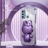 Милый 3D Кролик Макияж Зеркало Подставка Покрытие Чехол Для Motorola Moto G60 G50 G30 G20 G10 G82 G72 G62 G52 G42 G32 G22 Защитный Чехол
