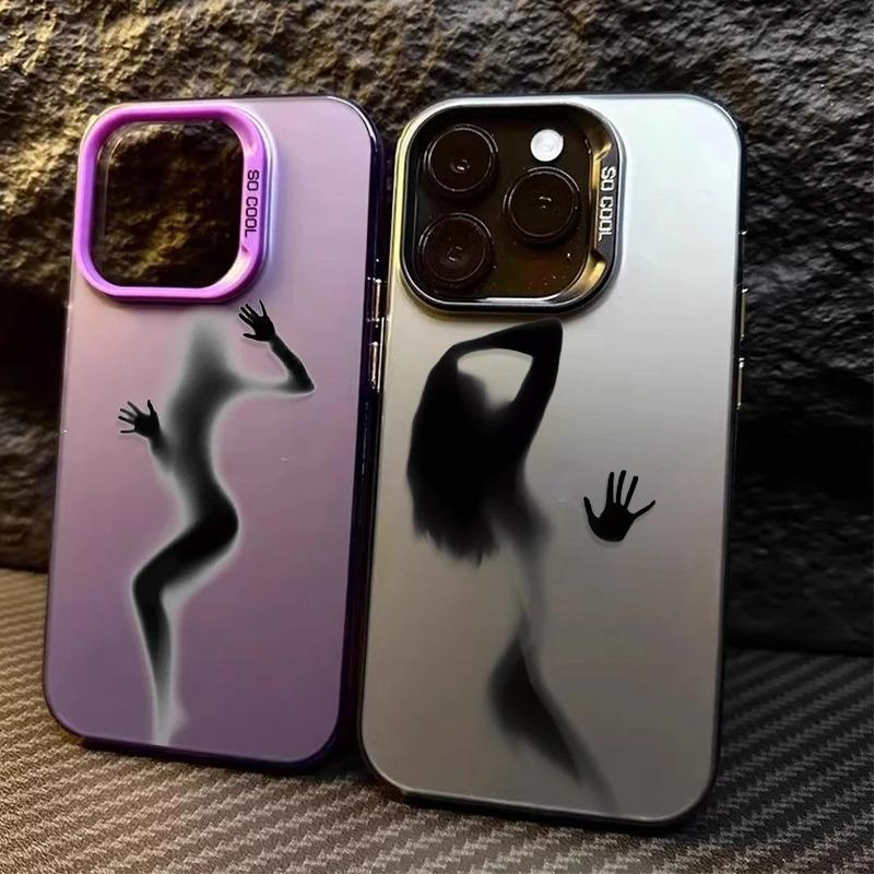 Сексуальный чехол в стиле Фантом для iPhone 16 15 14 13 12 11 Pro Max XS X XR 8 7 Plus Покрытие Матовый Ударопрочный Задняя крышка