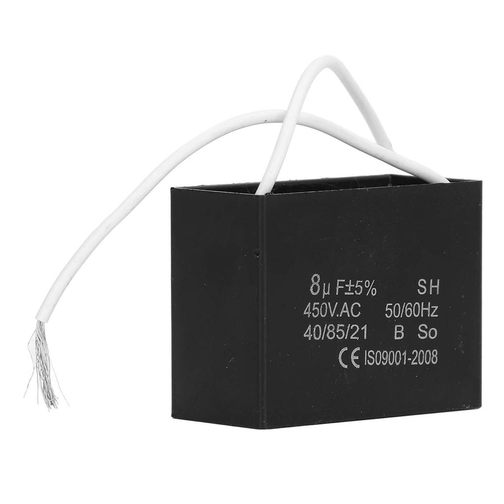 8 микрофарад Пусковой конденсатор генератора Конденсатор для работы двигателя вентилятора Конденсатор для работы кондиционера 450 В переменного тока