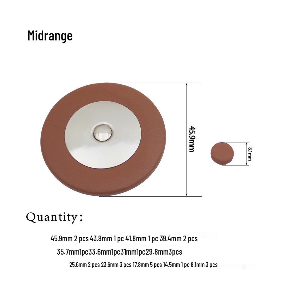 High-Pitched Saxophone Leather Pads, Coffee Color, Set of 26 for Alto/Tenor Saxophones