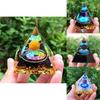 Orgonite Chakra Energy Pyramid Amethyst Crystal Home Decor Meditation Ornament Craft Gift