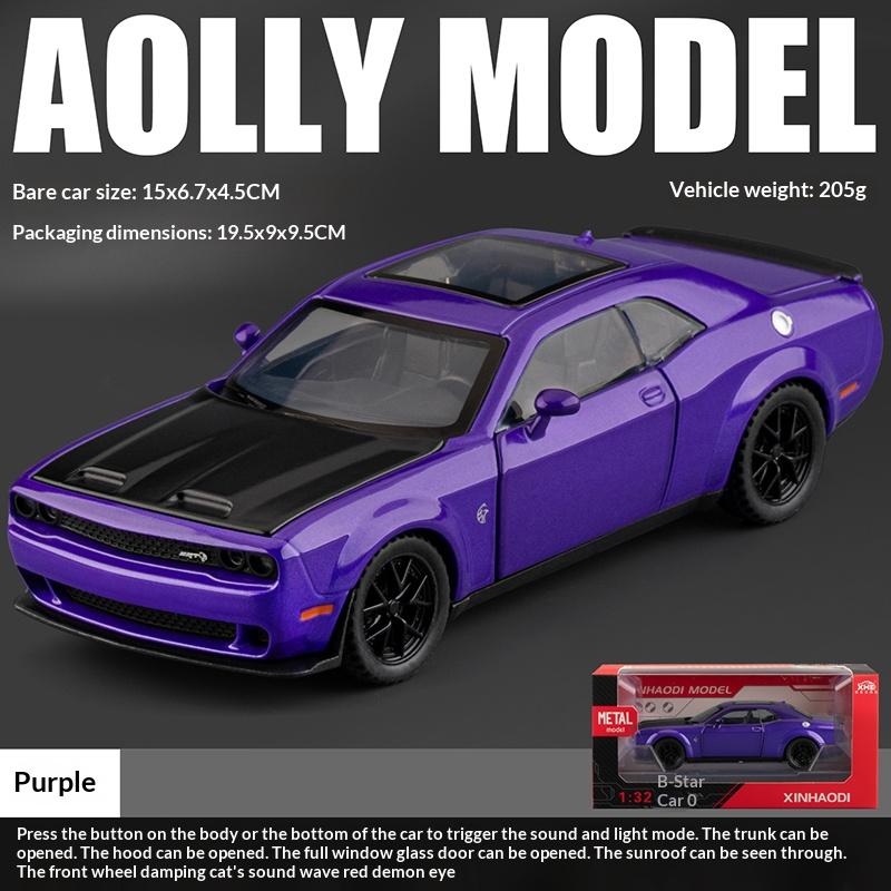 1/32 Модель автомобиля Dodge Challenger SRT Литая модель из сплава Симуляция Hellcat Мускул Спортивный автомобиль Модель Машинка для мальчика Праздничный подарок на день рождения